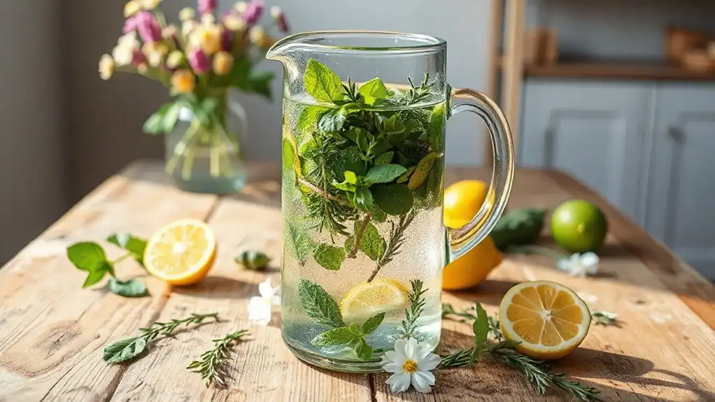herb infused spring water