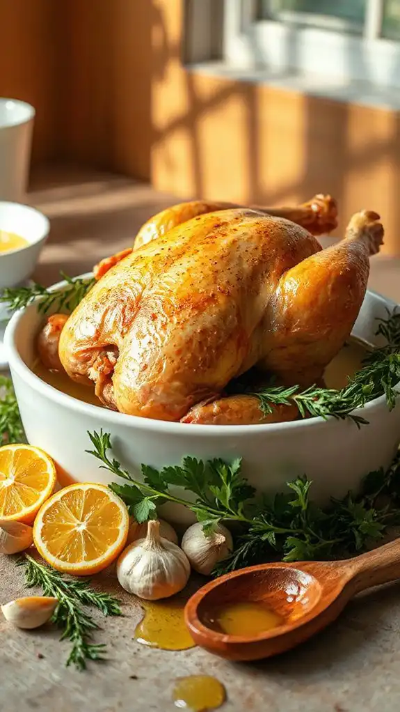 herb marinated chicken preparation