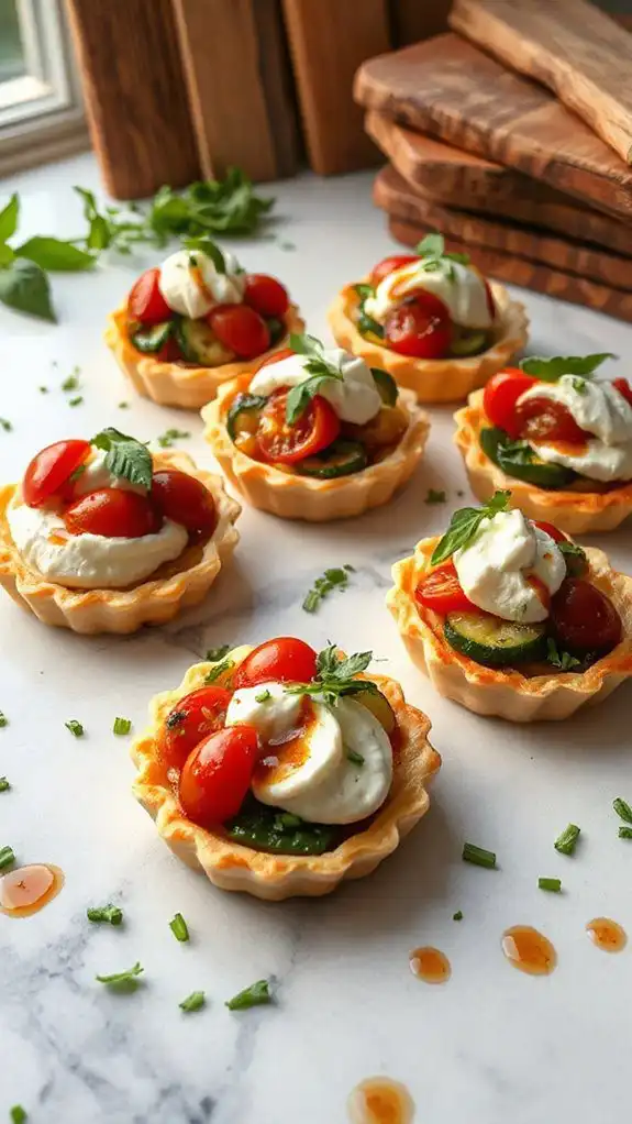 herbed ricotta ratatouille tartlets herbed ricotta ratatouille tartlets