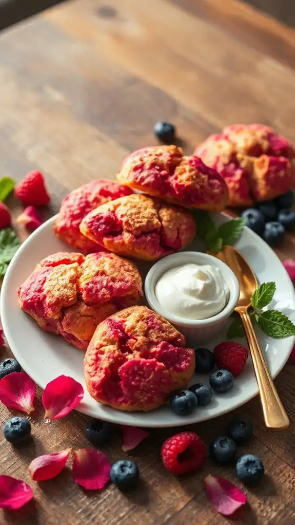 hibiscus scones with clotted cream