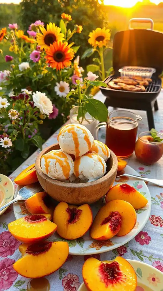 homemade peach ice cream