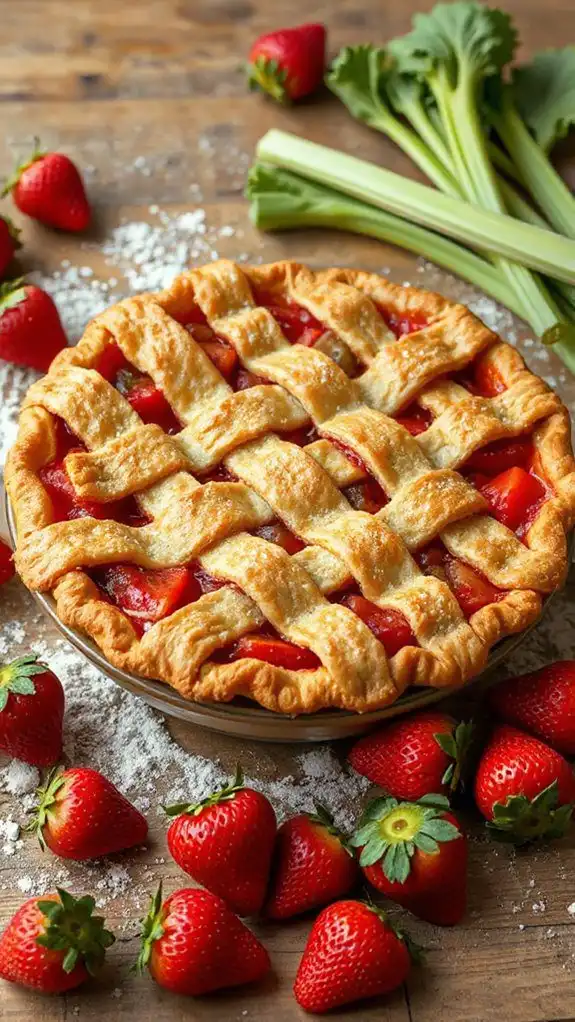 homemade strawberry rhubarb pie