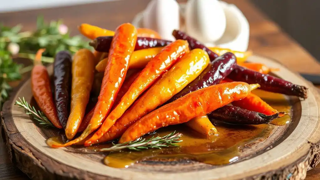 honey glazed rainbow carrots