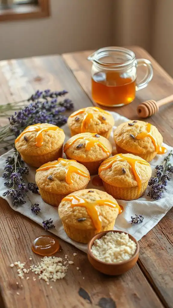 honey lavender polenta muffins
