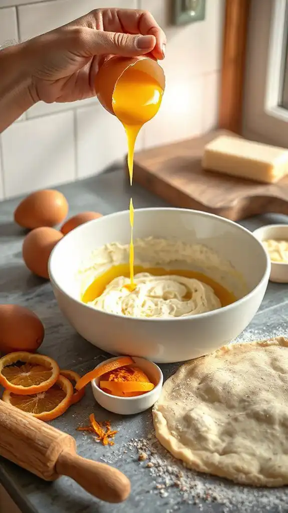 incorporate and blend eggs