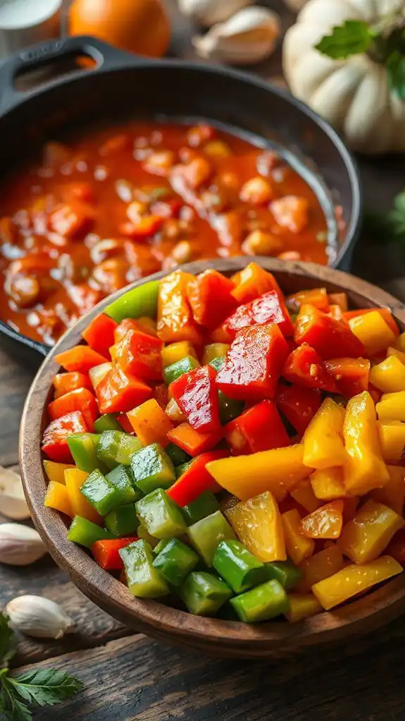 incorporate chopped bell peppers