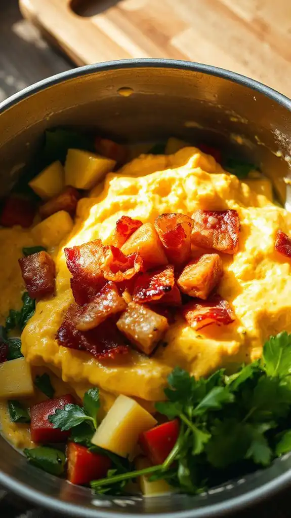 incorporate crispy bacon pieces incorporate crispy bacon pieces