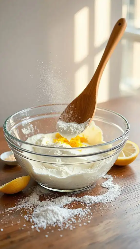 incorporate dry ingredients gently