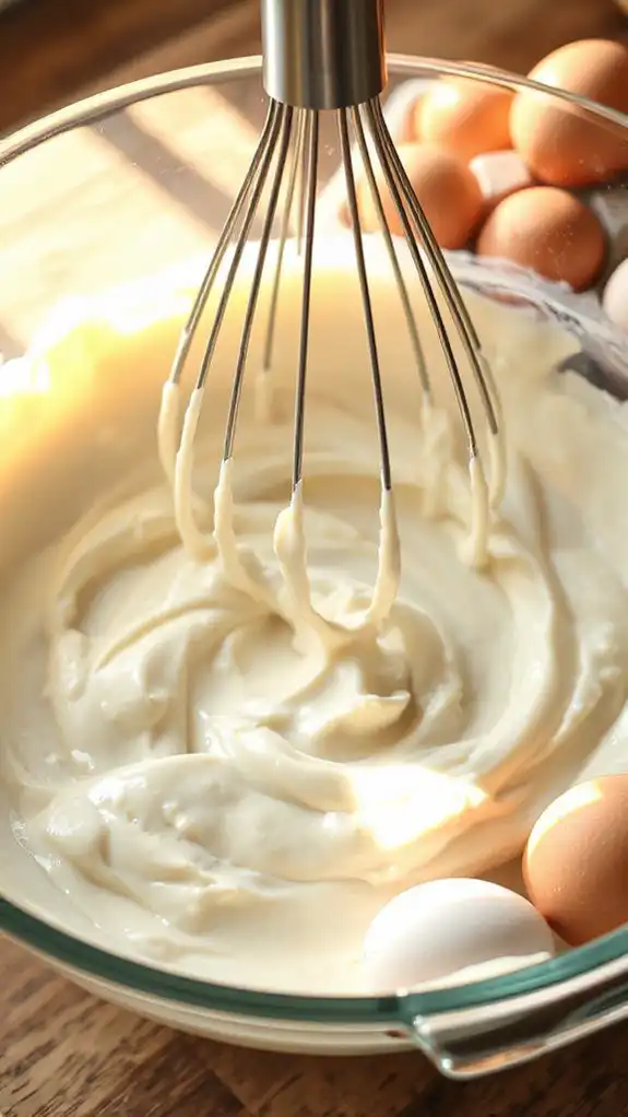 incorporate eggs gradually whisk