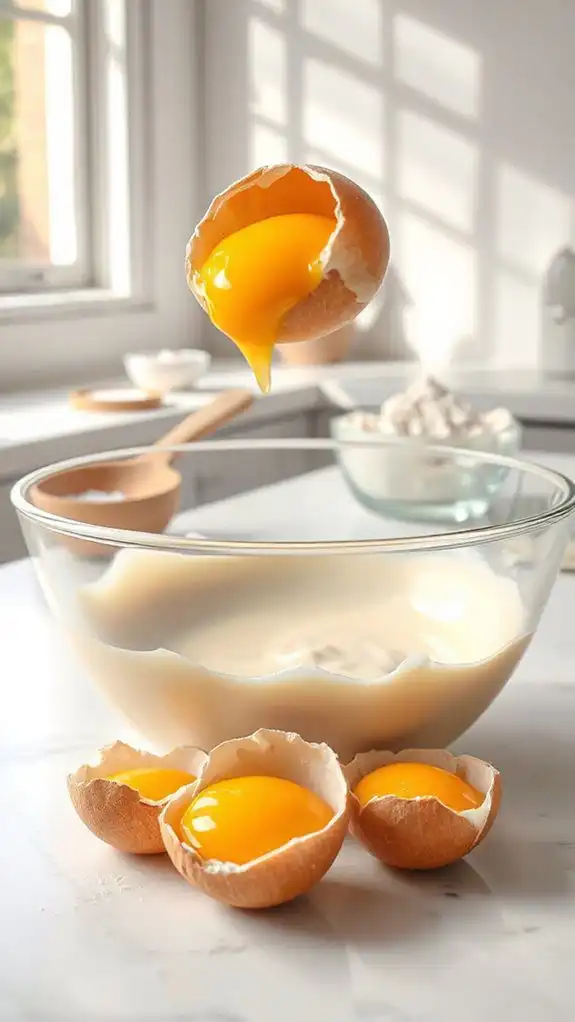 incorporate eggs into batter