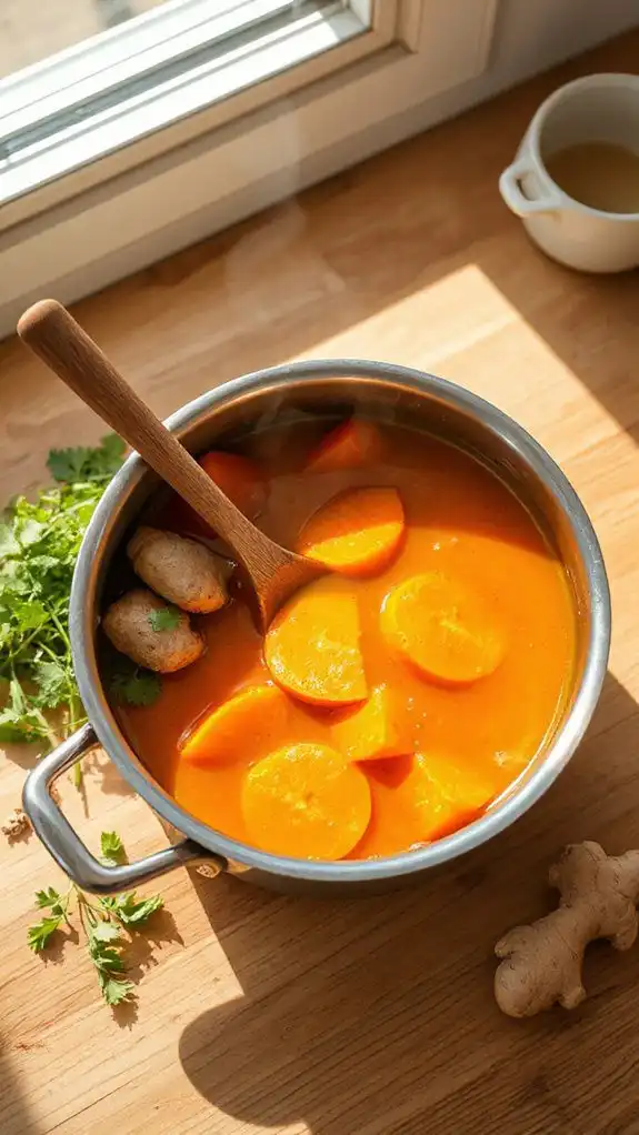 incorporate ginger and simmer