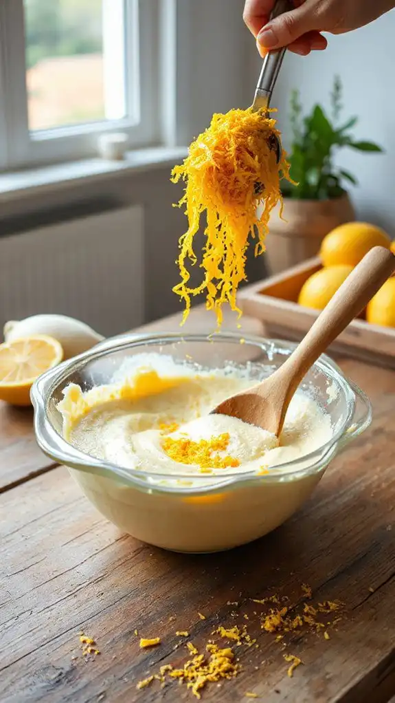 incorporate lemon zest gently