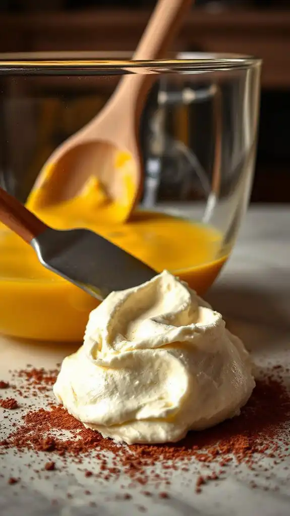 incorporate mascarpone cheese gently