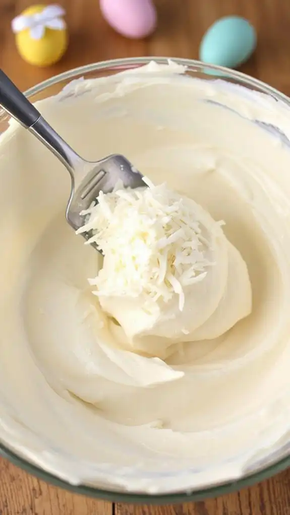 incorporate shredded coconut gently