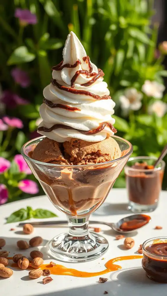 indulgent hazelnut ice cream sundae