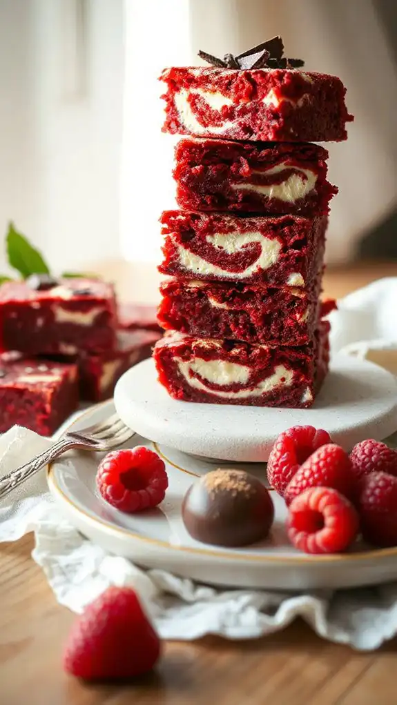 indulgent red velvet brownies