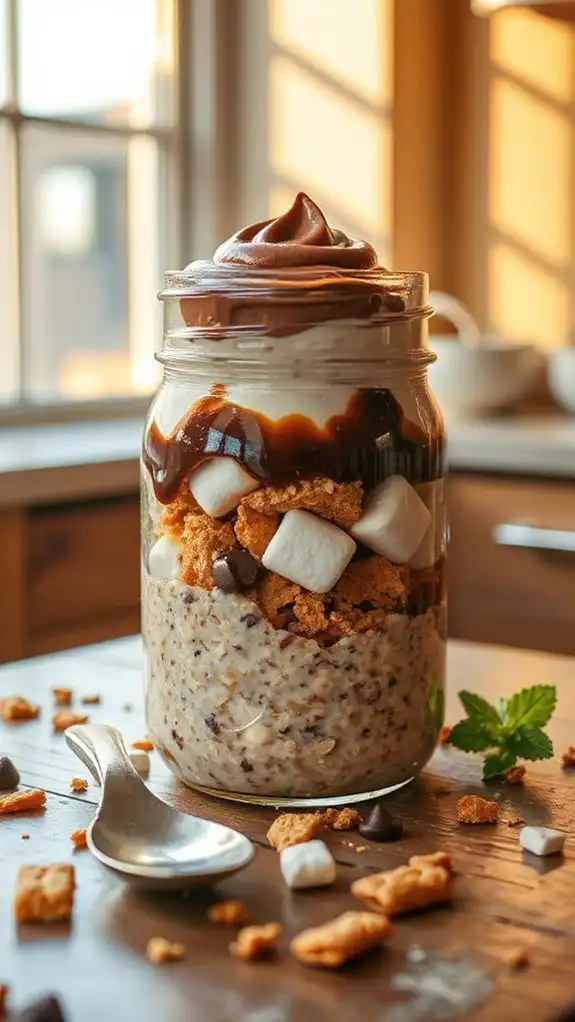 indulgent s mores overnight oats