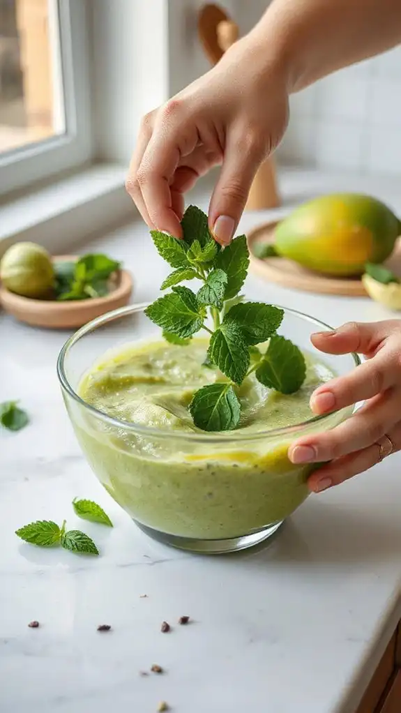 infuse with fresh mint infuse with fresh mint