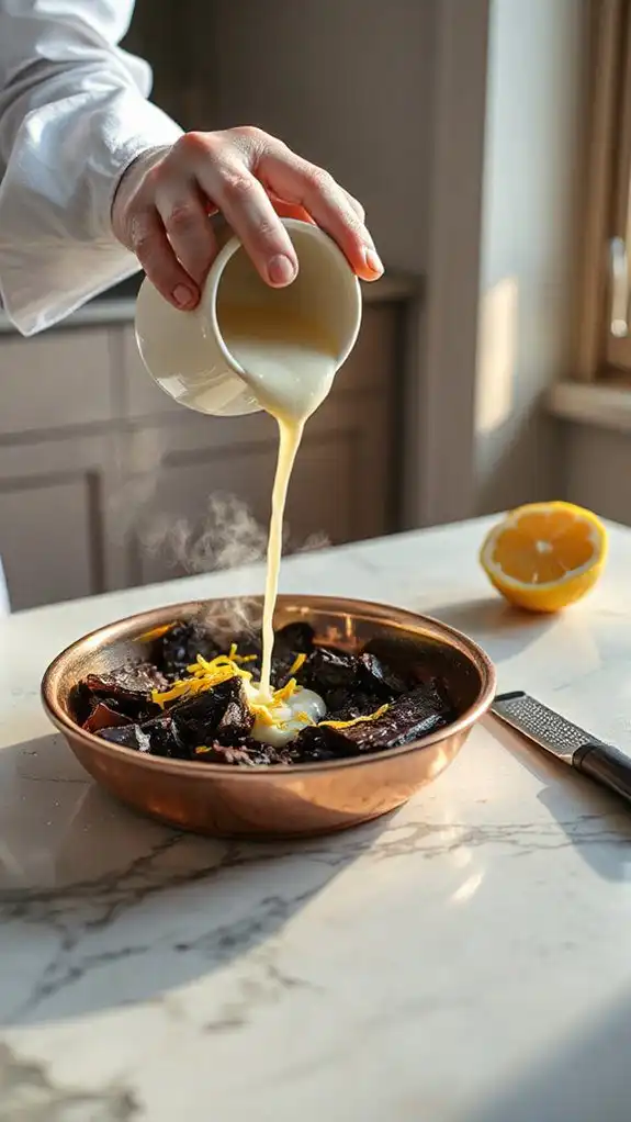 infuse zest into lemon ganache