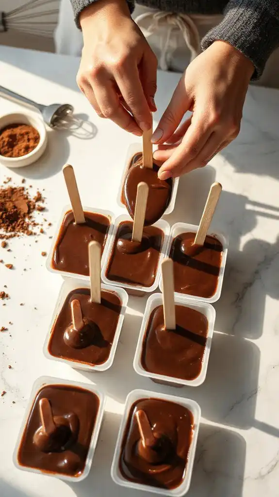 insert popsicle sticks after