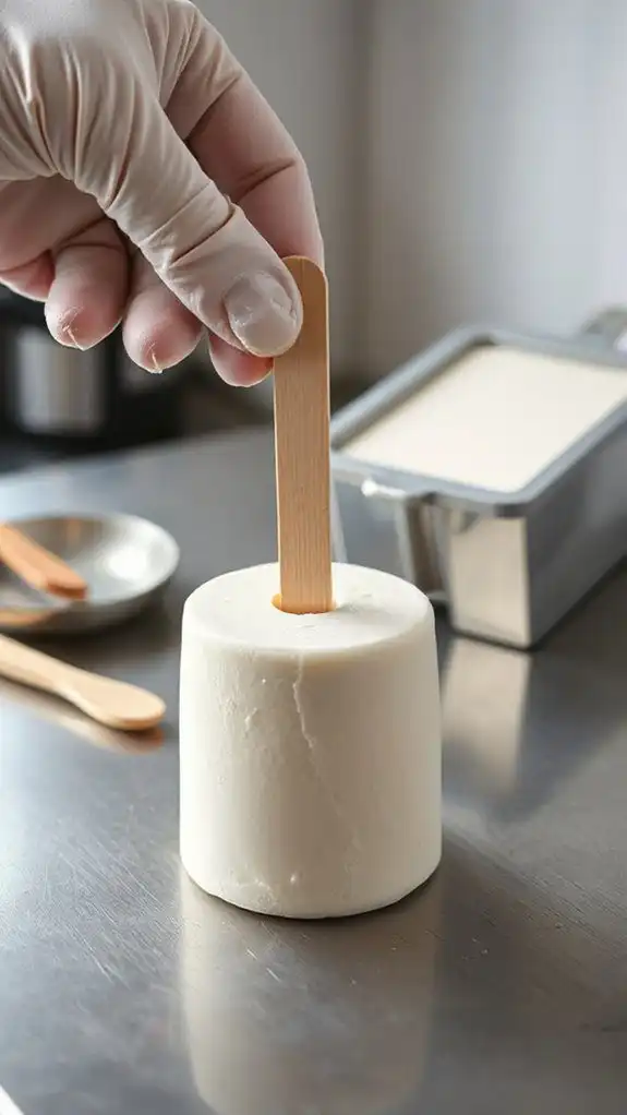 insert wooden stick handle