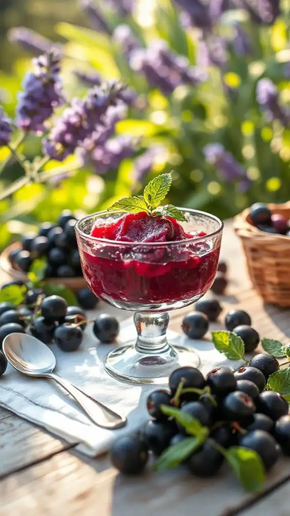 invigorating tangy blackcurrant sorbet