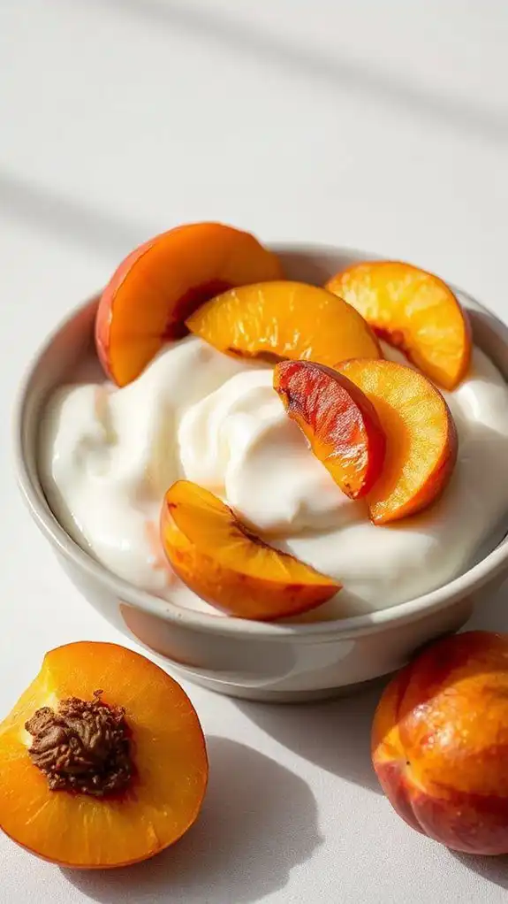 israeli milk pudding peaches