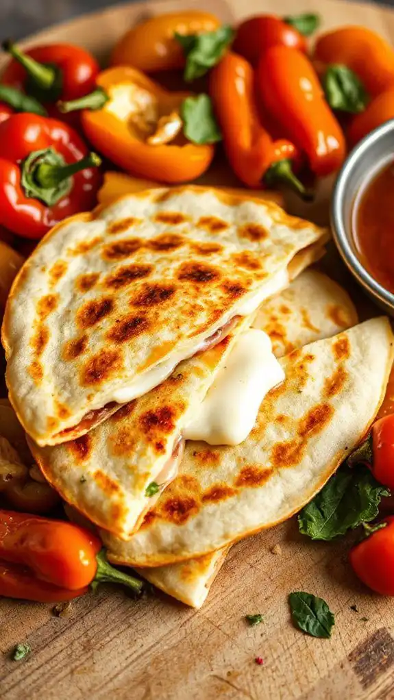 italian sausage pepper quesadillas
