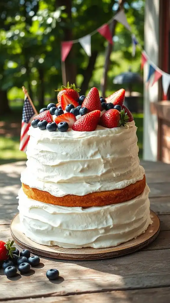 july fourth flag cake