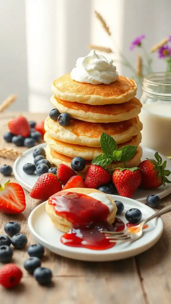 kefir pancakes with berries
