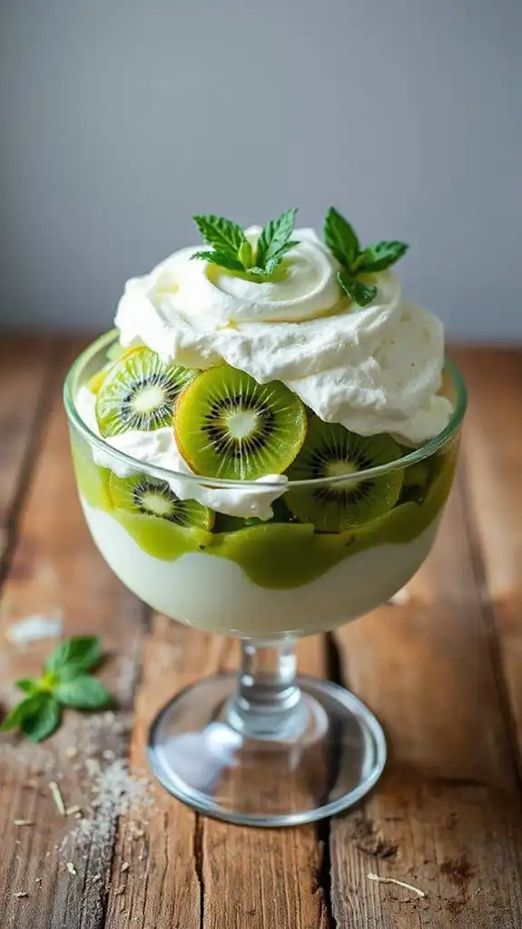 kiwi lime whipped cream dessert
