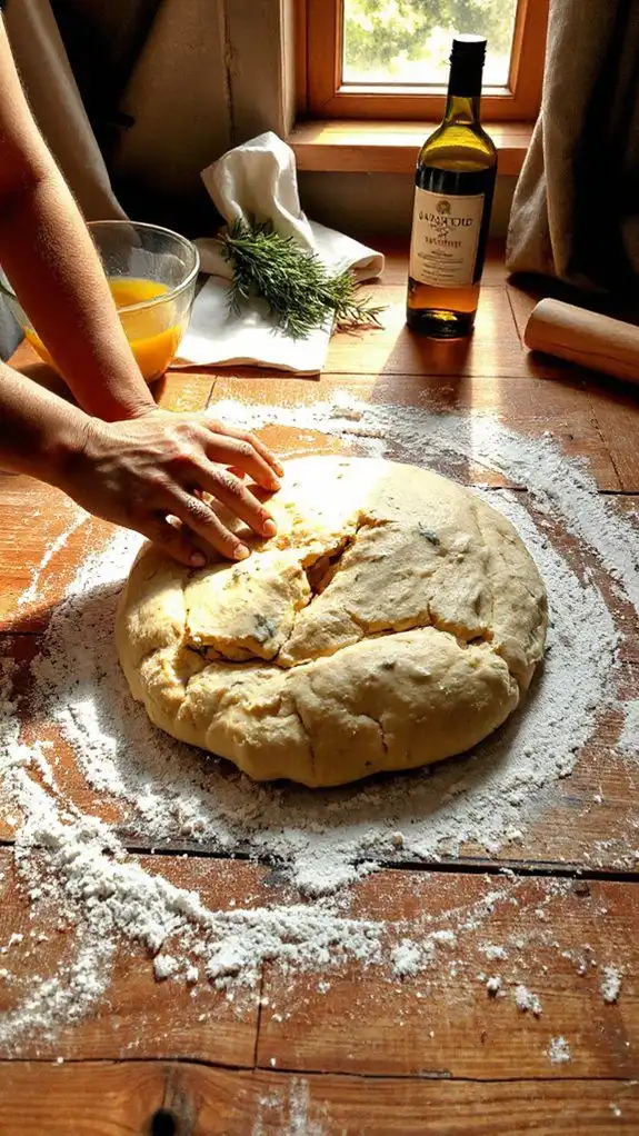 knead dough for five minutes