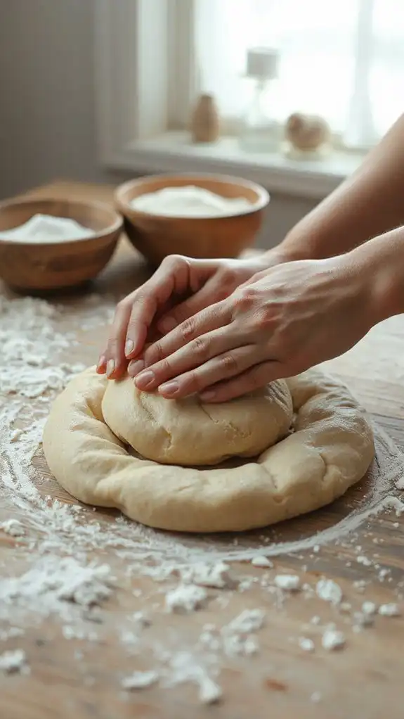knead dough for ten minutes