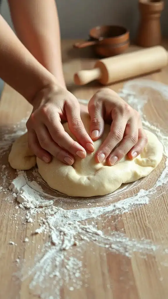knead dough to smoothness