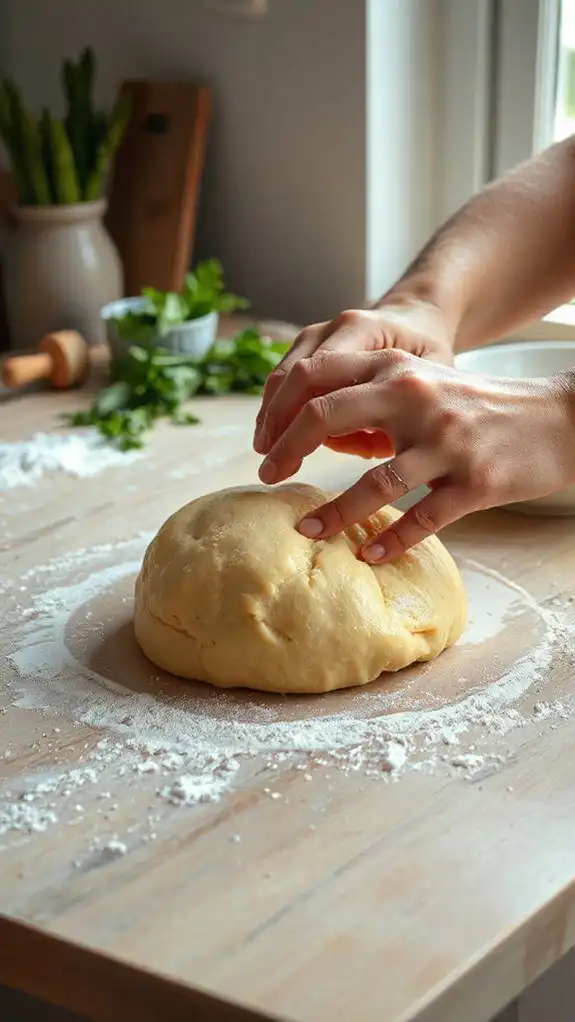 knead dough to smoothness