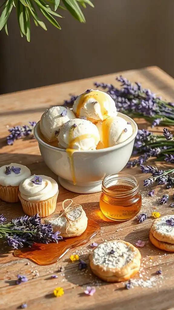 lavender infused creamy ice cream