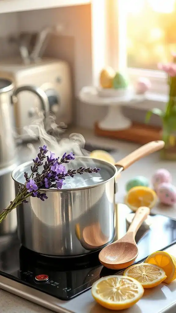 lavender steeped in water