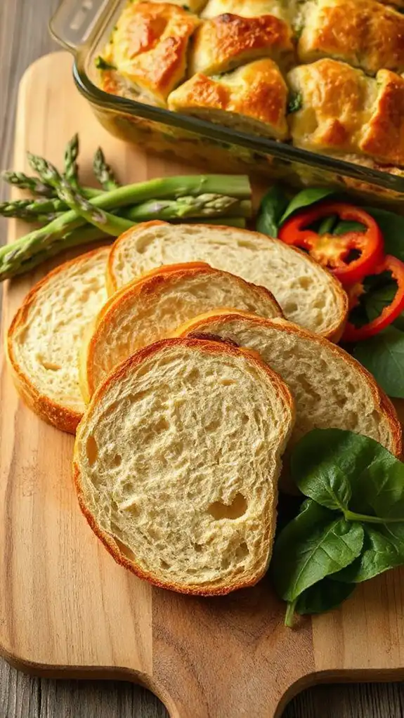 layer bread in dish