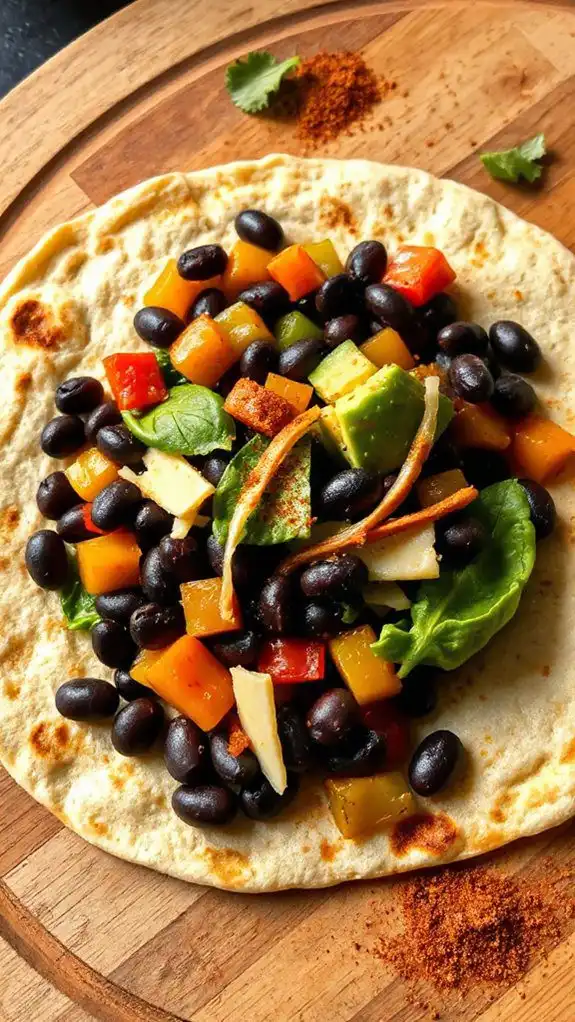 layer quesadilla ingredients together
