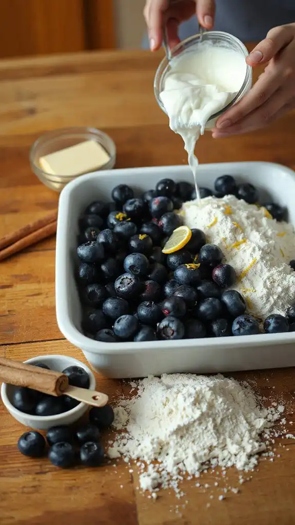 layer vibrant blueberries meticulously