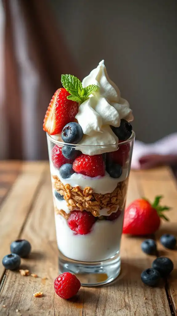 layered berry yogurt dessert