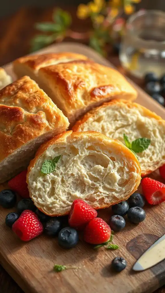 layered bread with berries