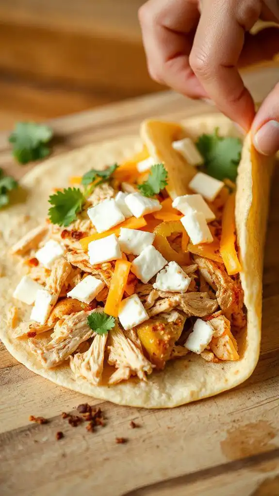 layered chicken and cheese