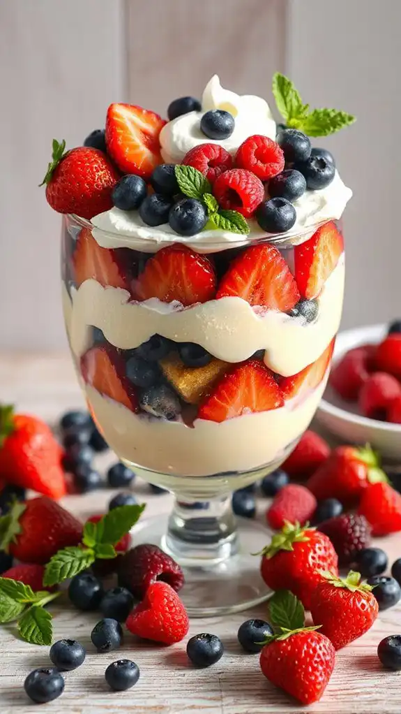 layered creamy berry delight