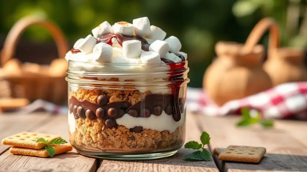 layered desserts in jars