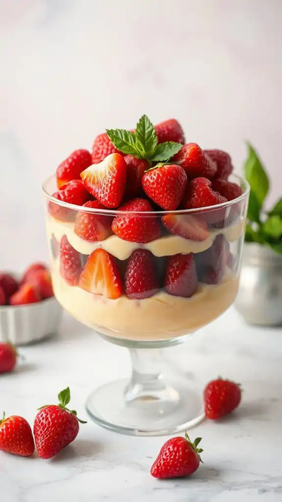 layered fruit and custard