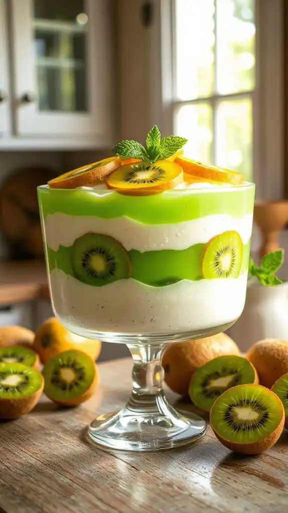 layered fruity kiwi dessert