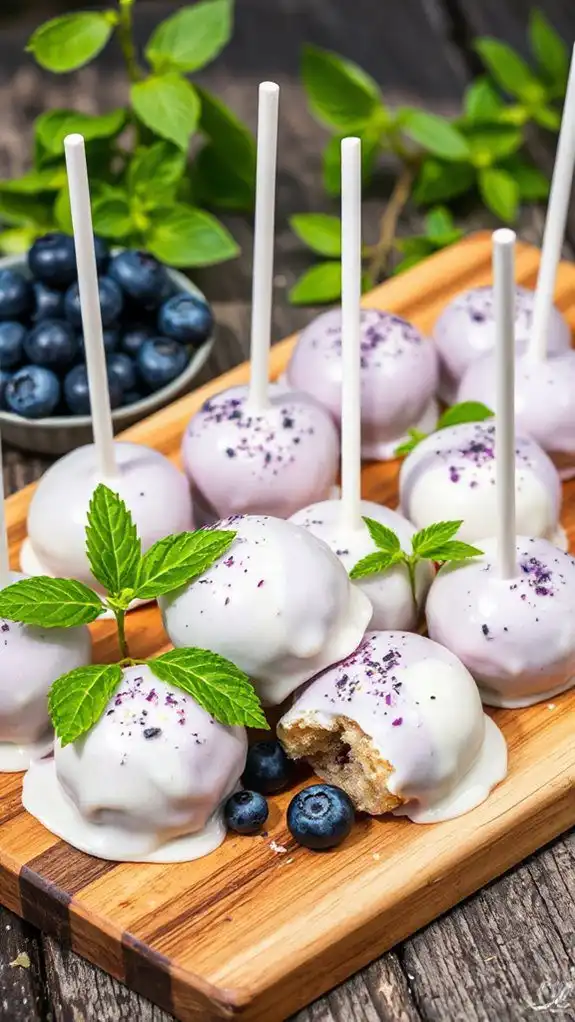 lemon balm blueberry cake pops