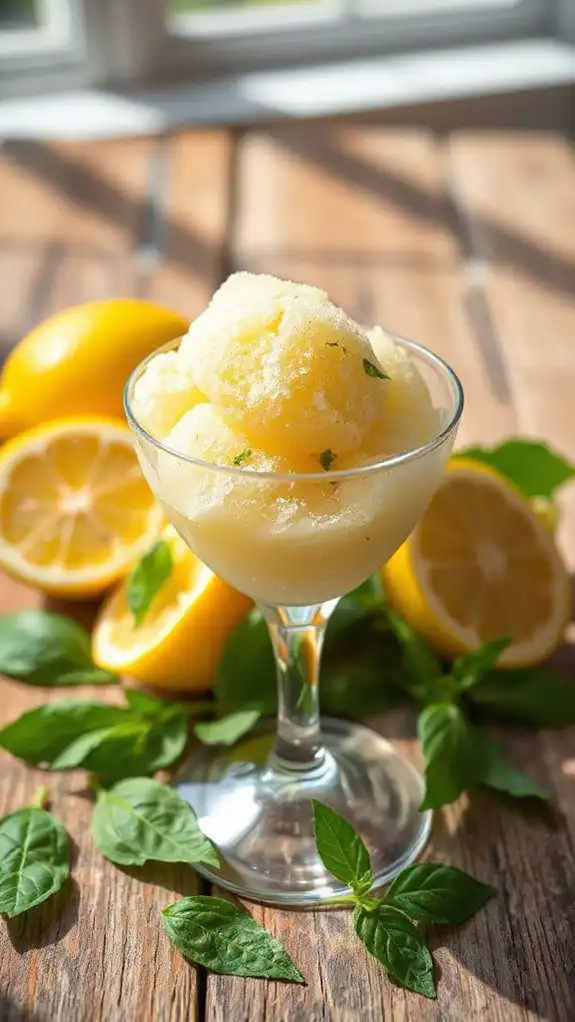 lemon basil frozen dessert