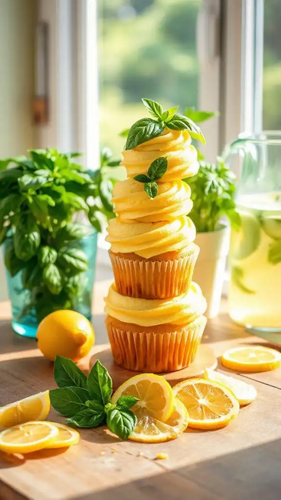 lemon basil summer cupcakes lemon basil summer cupcakes